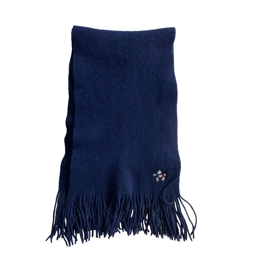Vintage Donaldson Walt Disney Company Mickey Mouse Lambswool Scarf Navy Blue‎